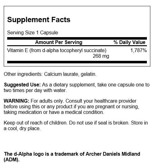 Swanson Vitamin E capsules close-up highlighting the dry form and easy daily use