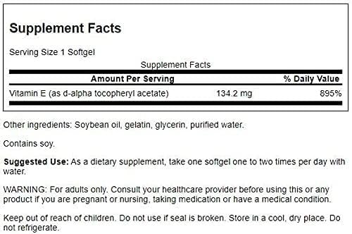 Swanson Natural Vitamin E softgel for easy daily wellness and antioxidant support