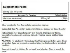 Swanson Niacinamide capsules closeup shows smooth, easy to swallow pills