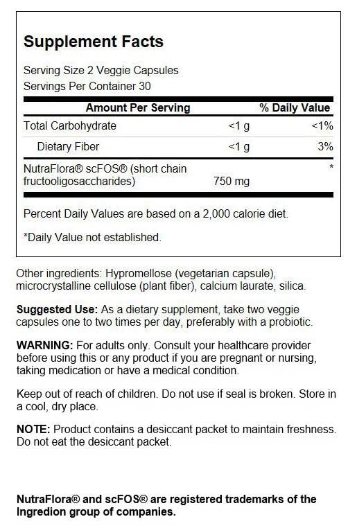 Swanson Nutraflora 60 vegan capsules package supports digestion and absorption.