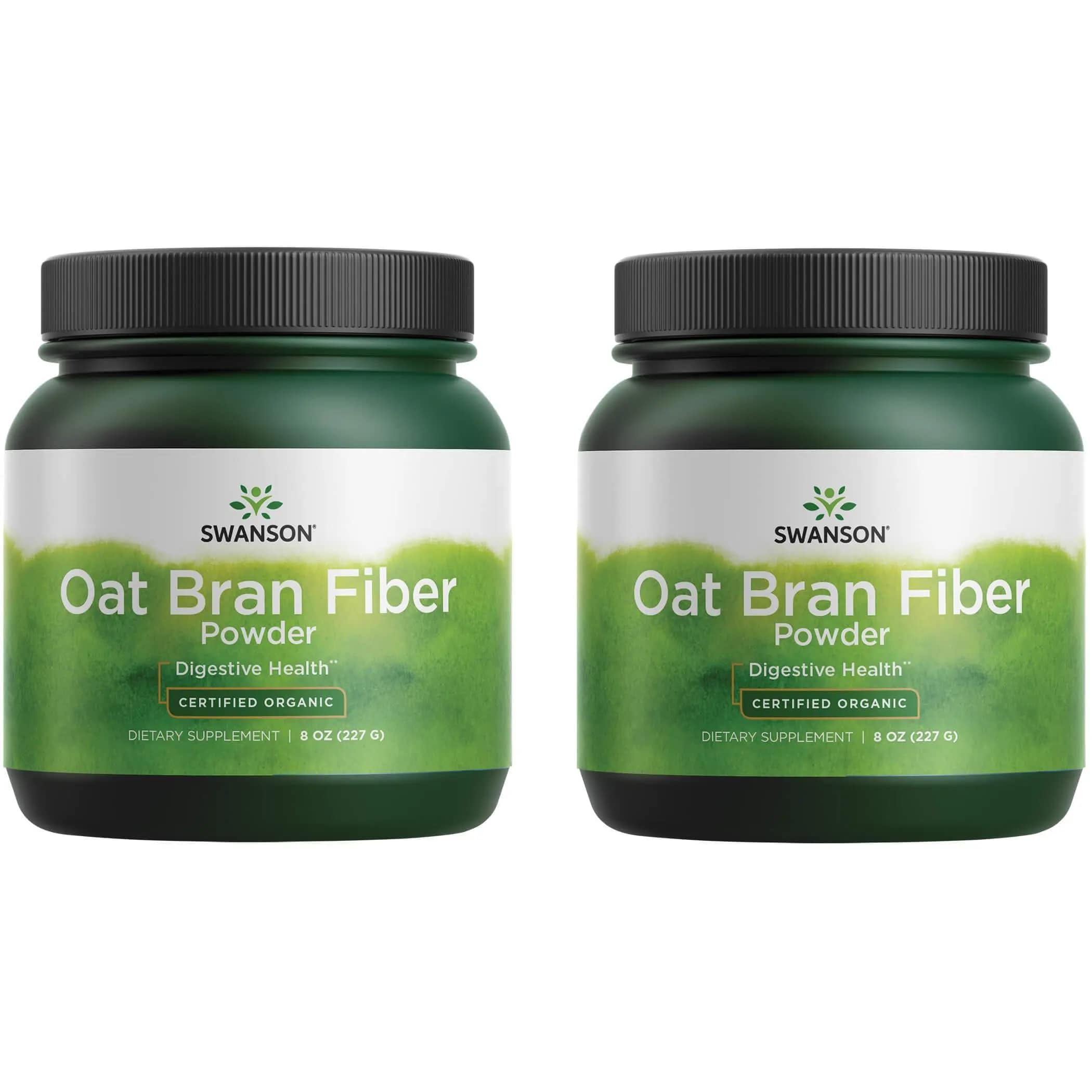 Swanson Oat Bran Fiber Powder bottle with organic fiber support for daily digestion