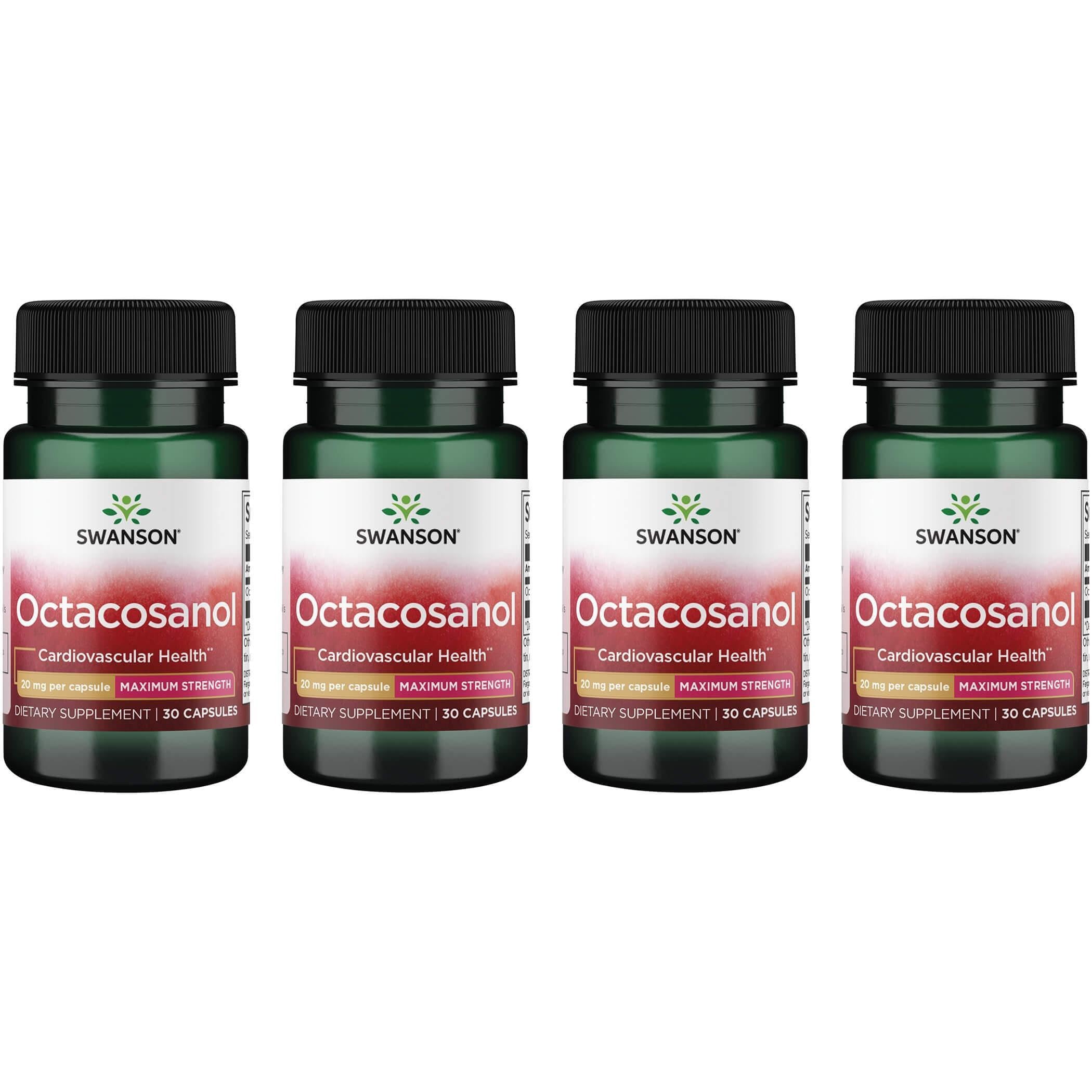 Swanson Octacosanol bottle with 30 capsules for cardiovascular support