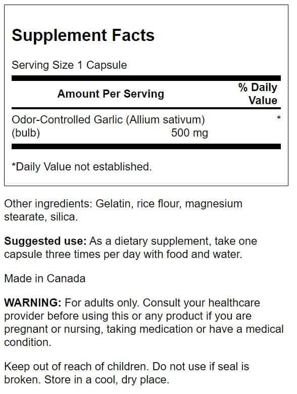 Swanson Odor-Controlled Garlic bottle pour showing easy dosing for daily use.