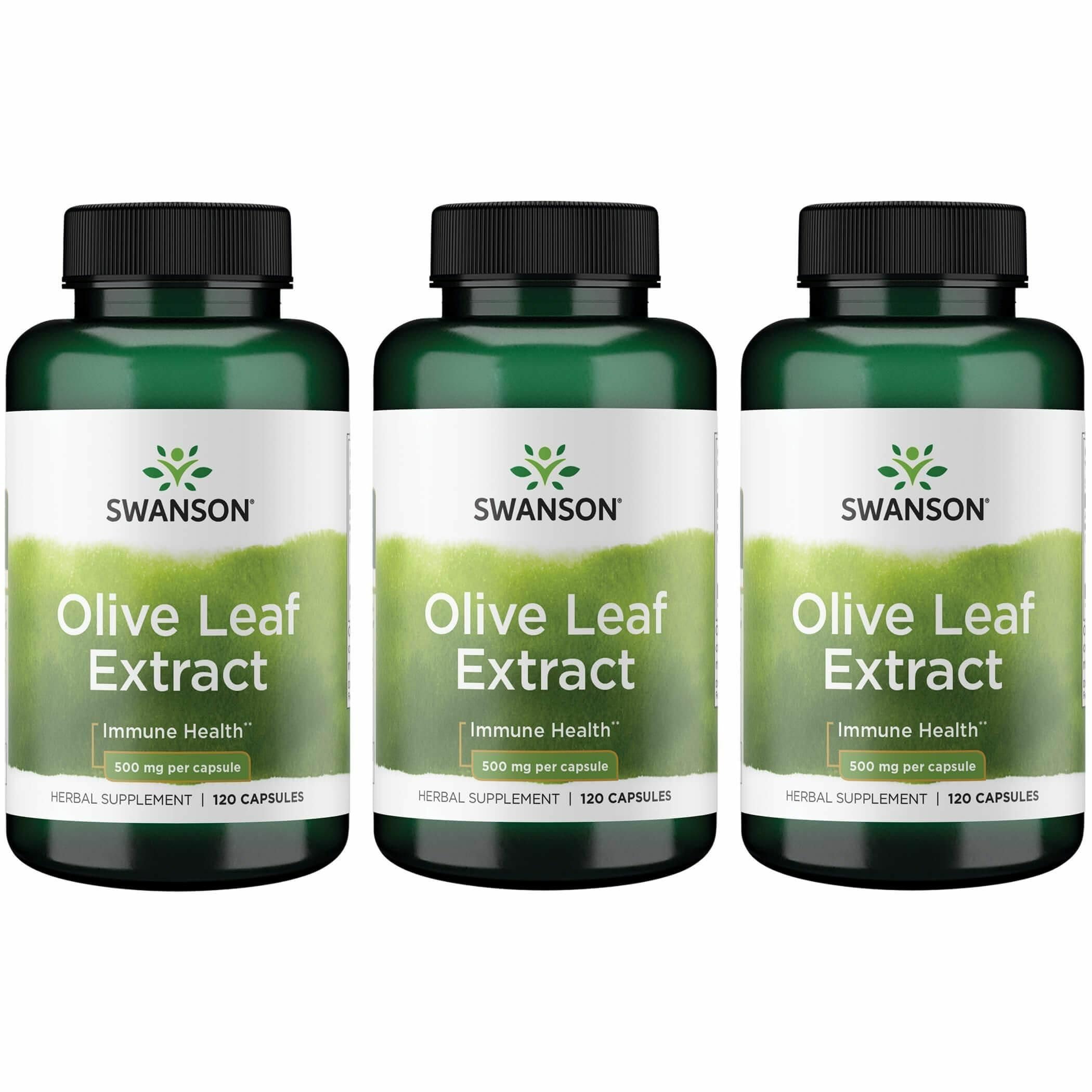 Swanson Olive Leaf Extract bottle front highlighting 20% oleuropein for daily wellness.