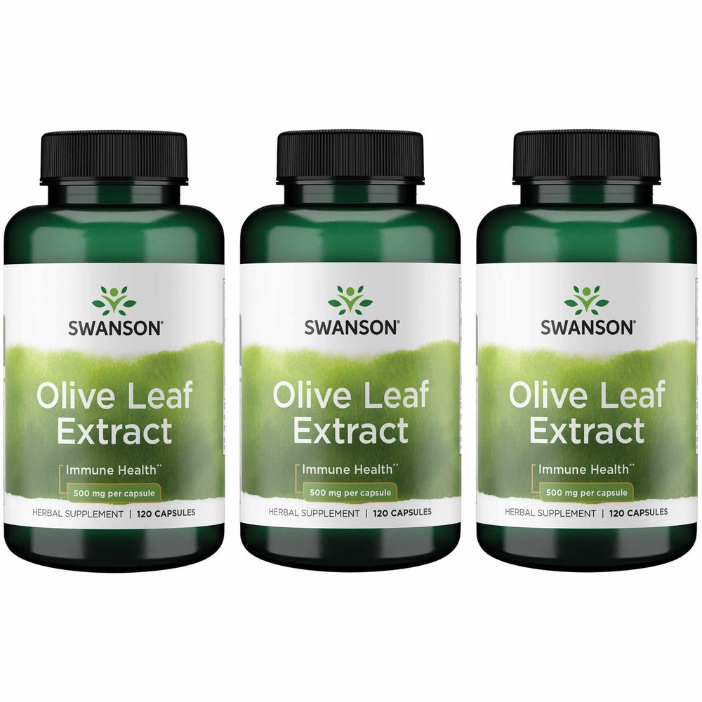 Swanson Olive Leaf Extract bottle front highlighting 20% oleuropein for daily wellness.