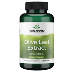 Swanson olive leaf extract bottle front view for daily antioxidant support.