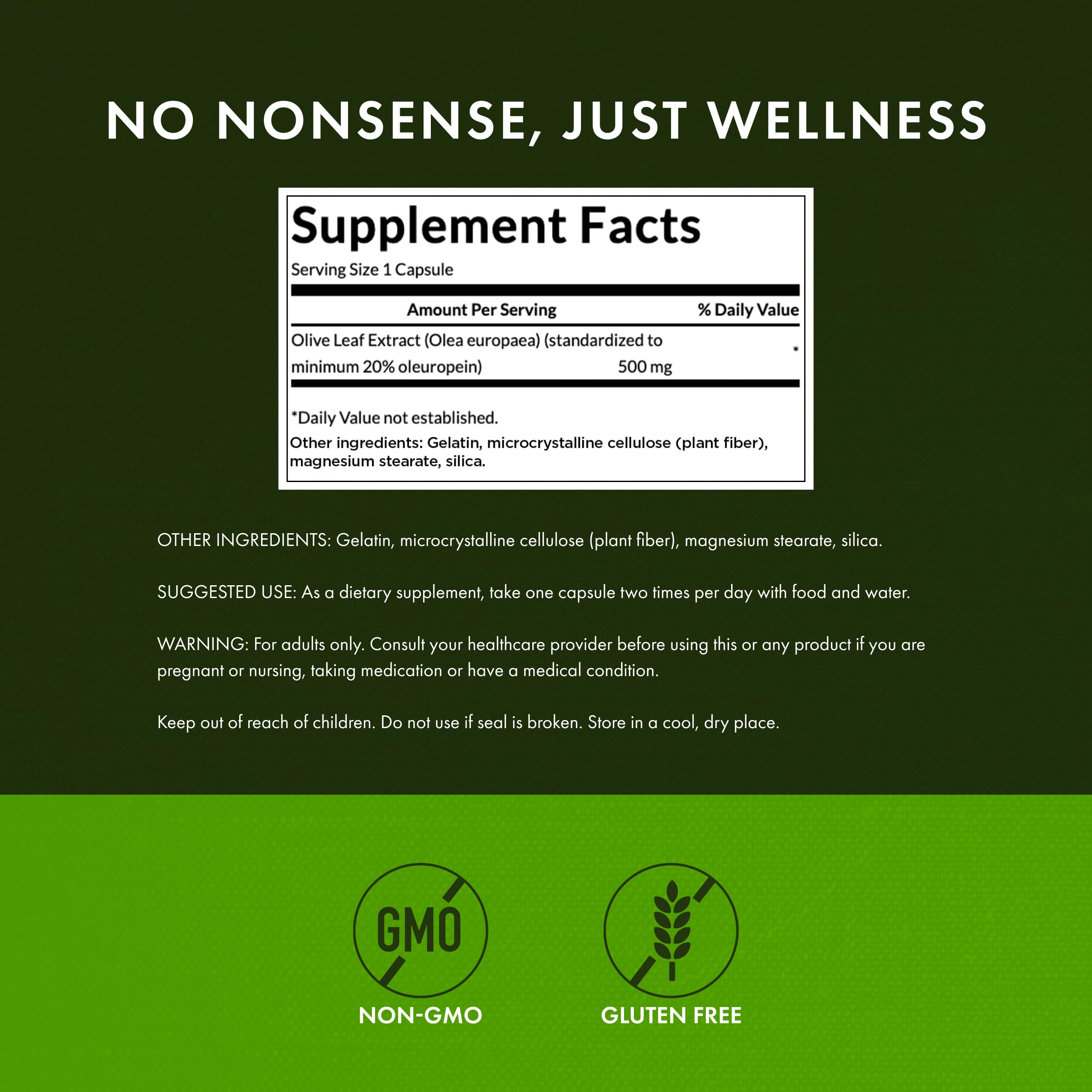 Swanson Olive Leaf Extract label front showing clean branding and benefits