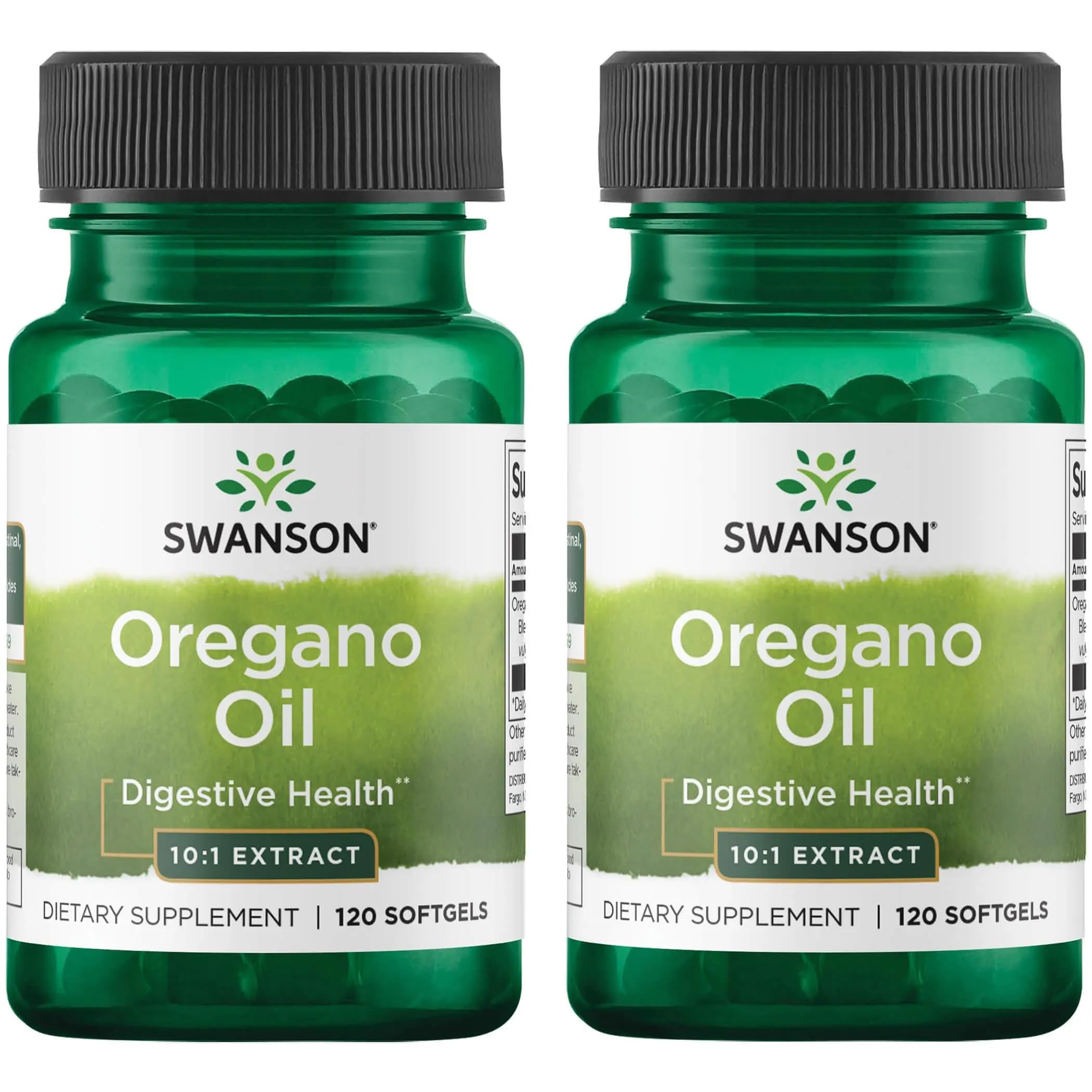 Swanson oregano oil 10-1 extract bottle for digestive and respiratory support.
