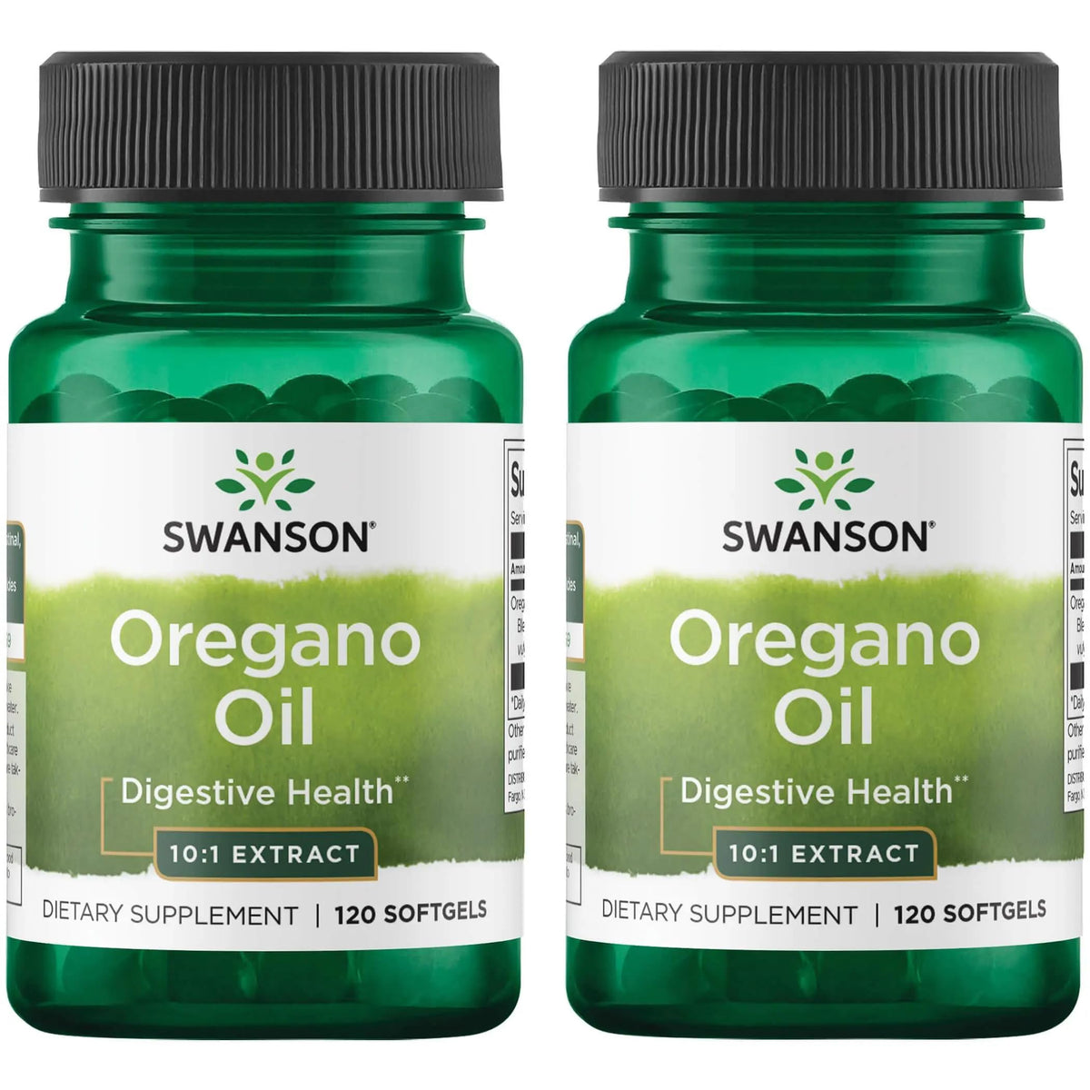 Swanson oregano oil 10-1 extract bottle for digestive and respiratory support.