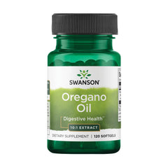 Swanson Oregano Oil 10:1 extract bottle promotes digestive comfort and overall wellness.