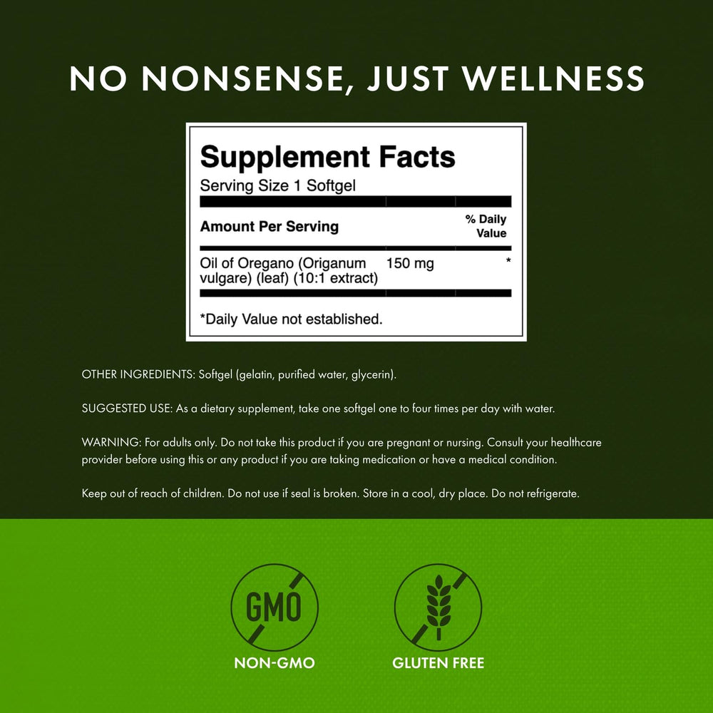 Oregano oil in olive oil base softgels support GI balance and overall comfort.