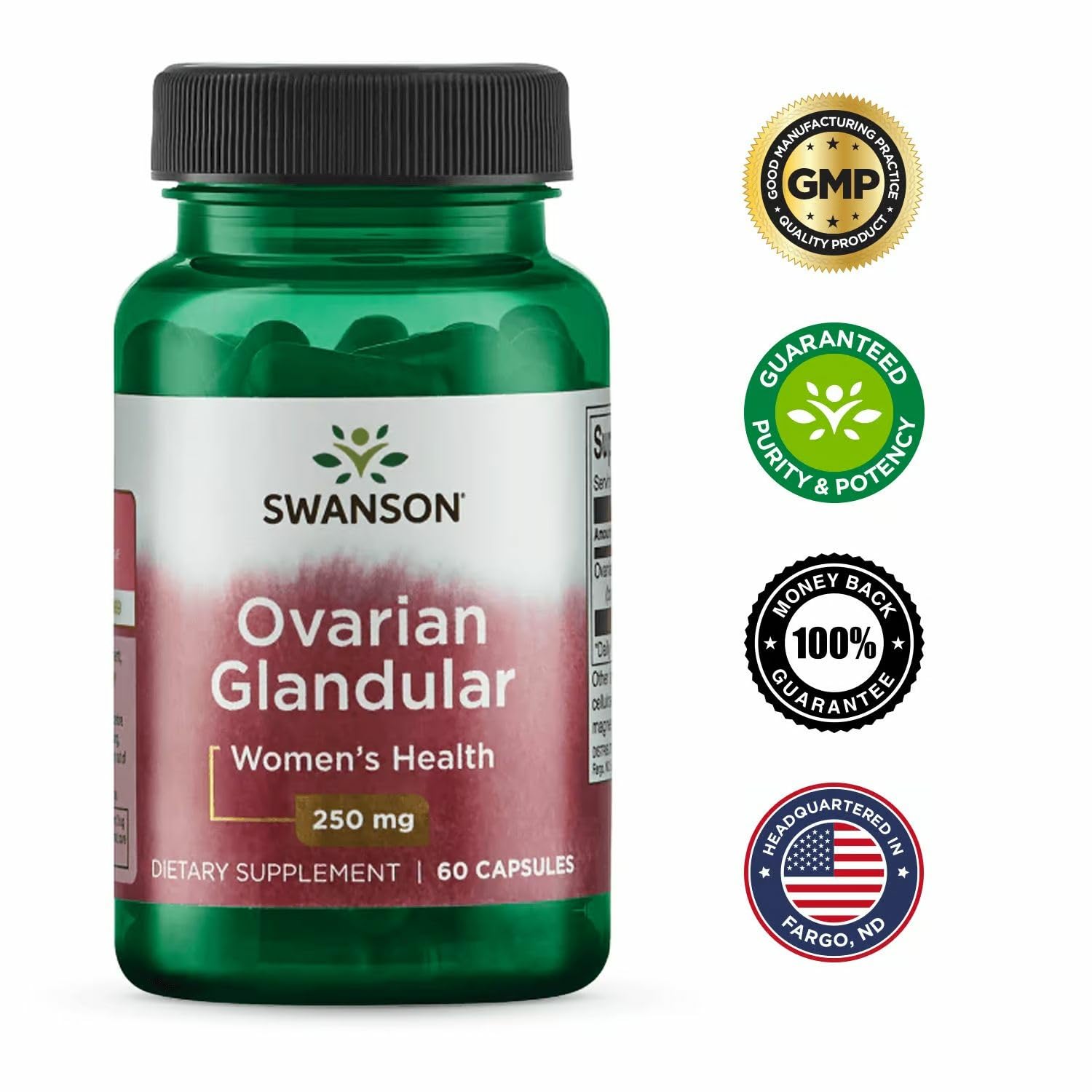 Quality-control seal indicates GMP standards and third-party testing confidence.