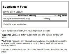 Swanson PABA capsules close-up showing daily use