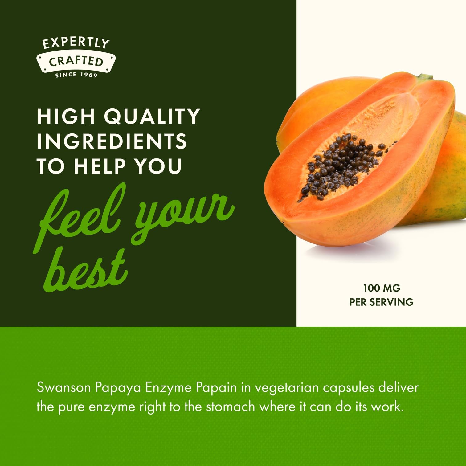 Swanson Papain Papaya Enzyme with-meal-plate suggests included mealtime use