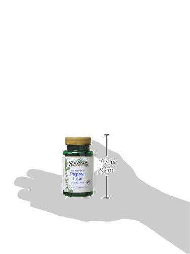 Packaging image highlighting GMP-certified manufacturing for Swanson Papaya Leaf.