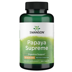 Swanson Papaya Supreme 50 mg tablets designed to support protein digestion.