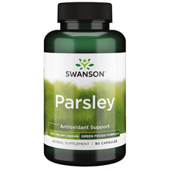 Swanson Parsley 650 mg capsules in bottle for daily herbal support.