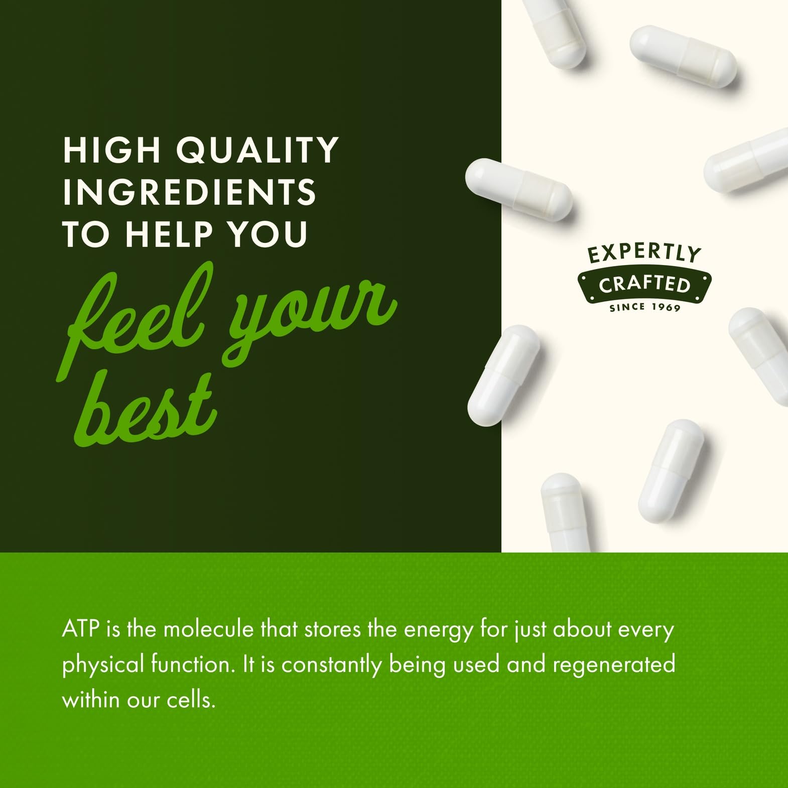 Swanson Peak ATP daily-use capsules ready for pre-exercise timing.
