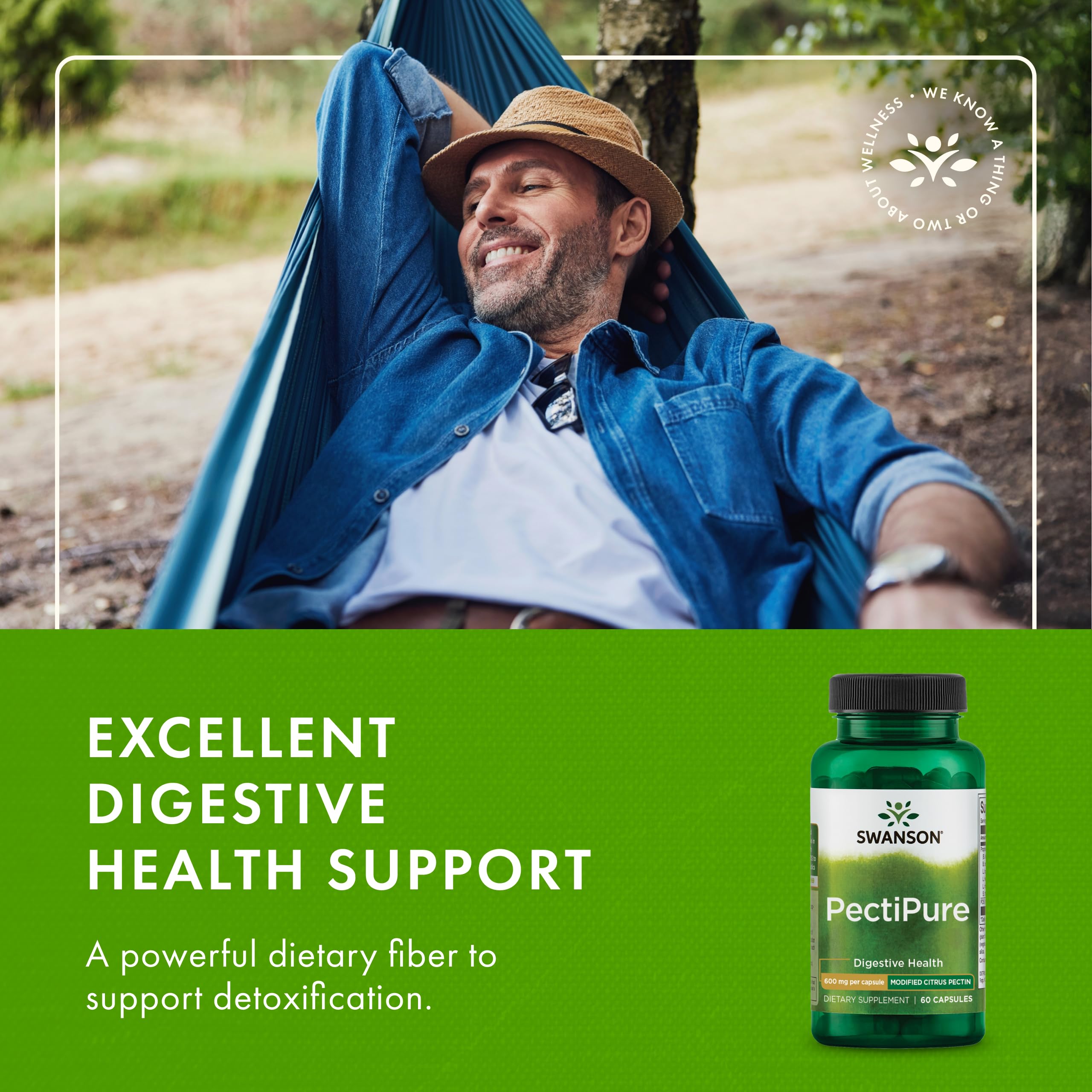 Swanson PectiPure capsules with water for easy daily intake