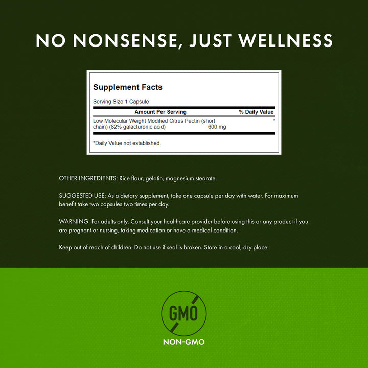 Swanson PectiPure label shows 600 mg per capsule for informed use