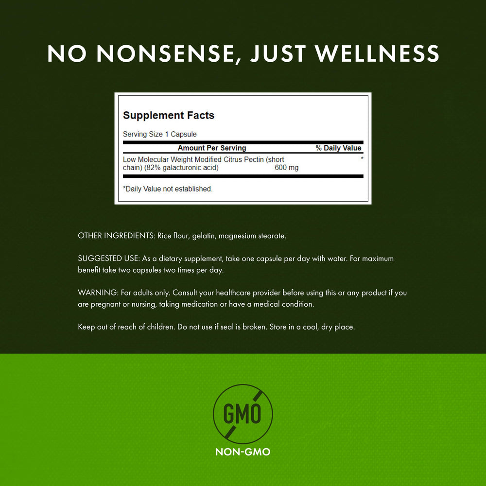 Swanson PectiPure label shows 600 mg per capsule for informed use