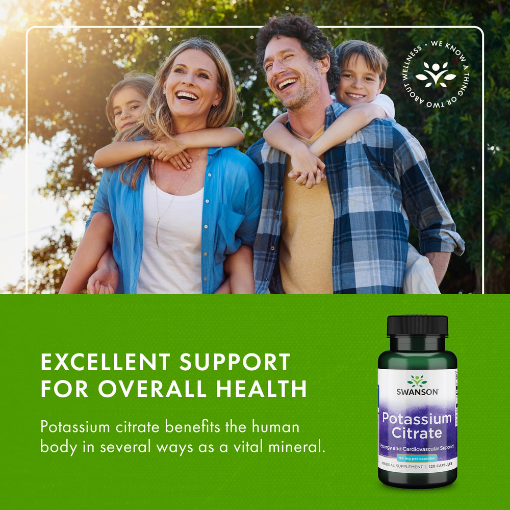 Swanson Potassium Citrate capsule close-up for quick daily supplement