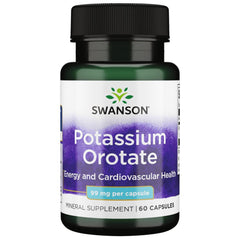 Swanson Potassium Orotate bottle with 99 mg capsules for easy daily use.