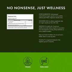 Swanson Prebiotic + Probiotic Fiber lab testing seal indicating third-party purity checks