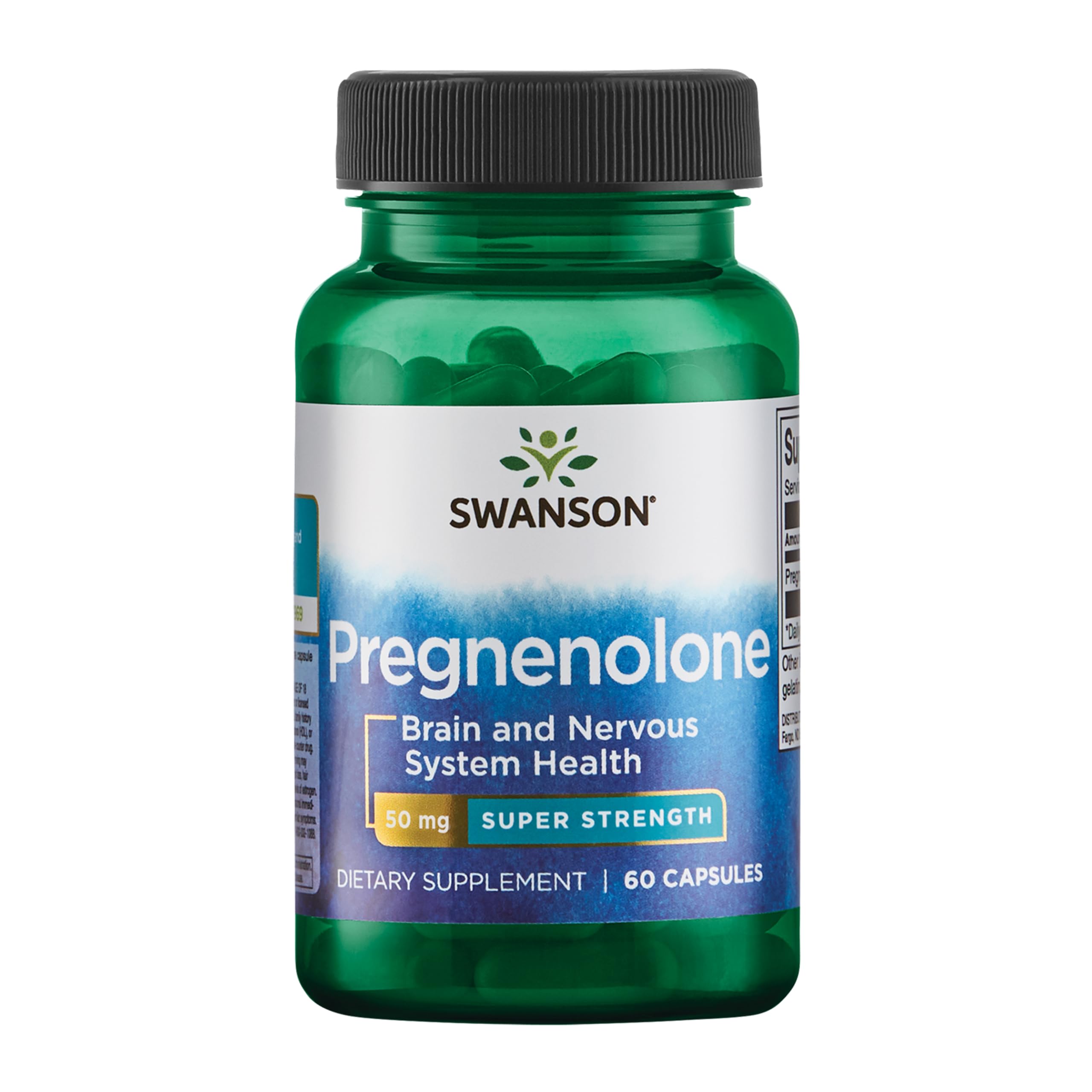 Swanson Pregnenolone 50 mg bottle front view for daily wellness support.