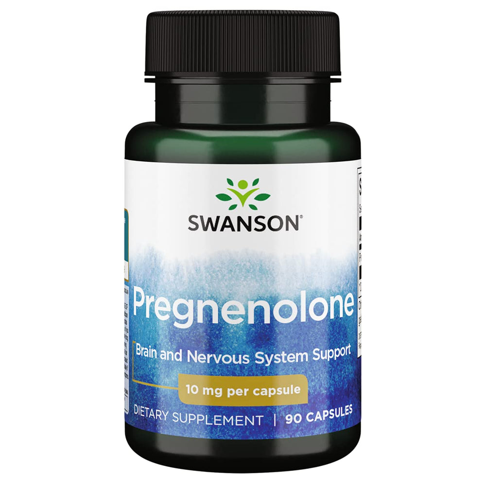 Swanson Pregnenolone bottle front view for daily supplement routine.