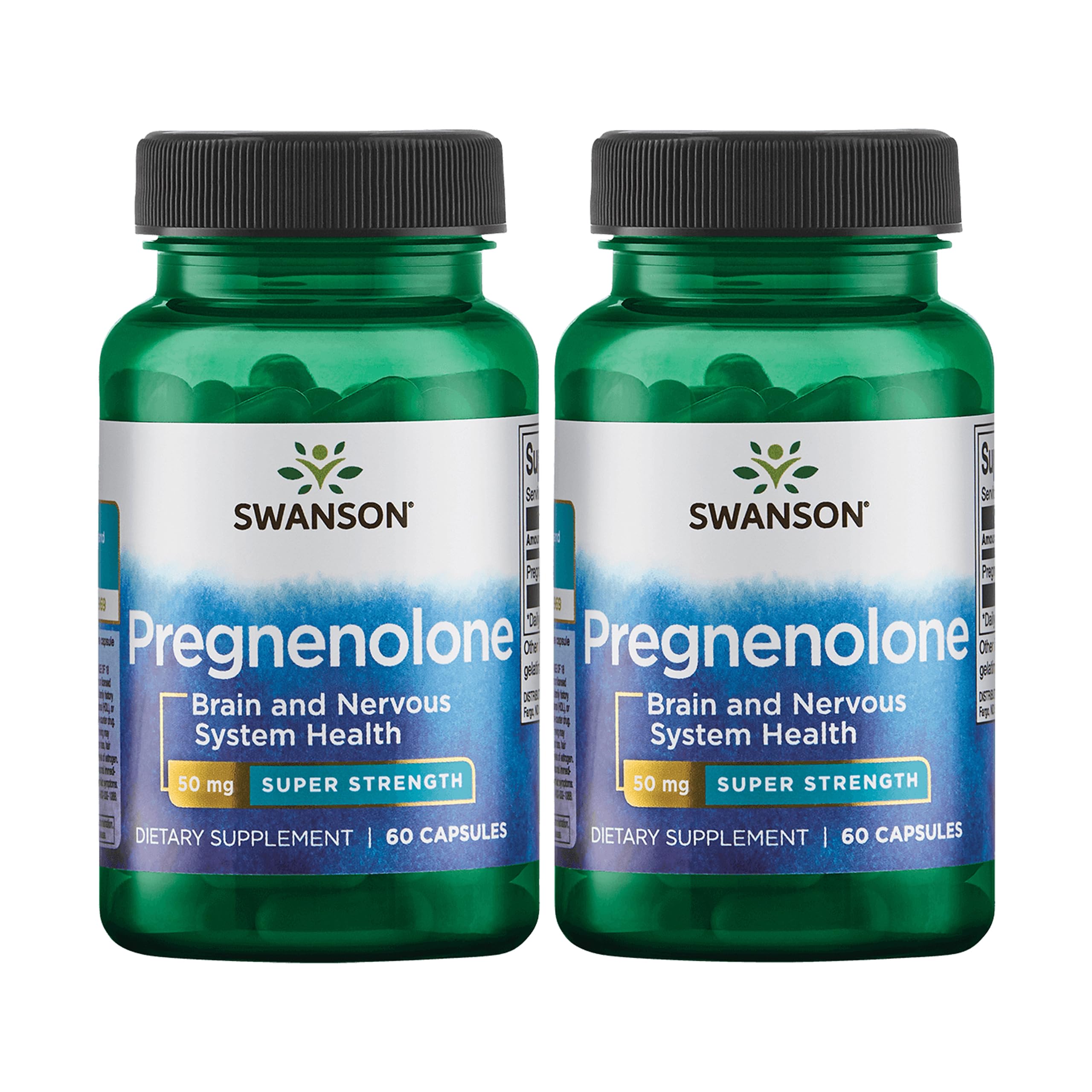 Swanson Pregnenolone bottle front view for quick identification.