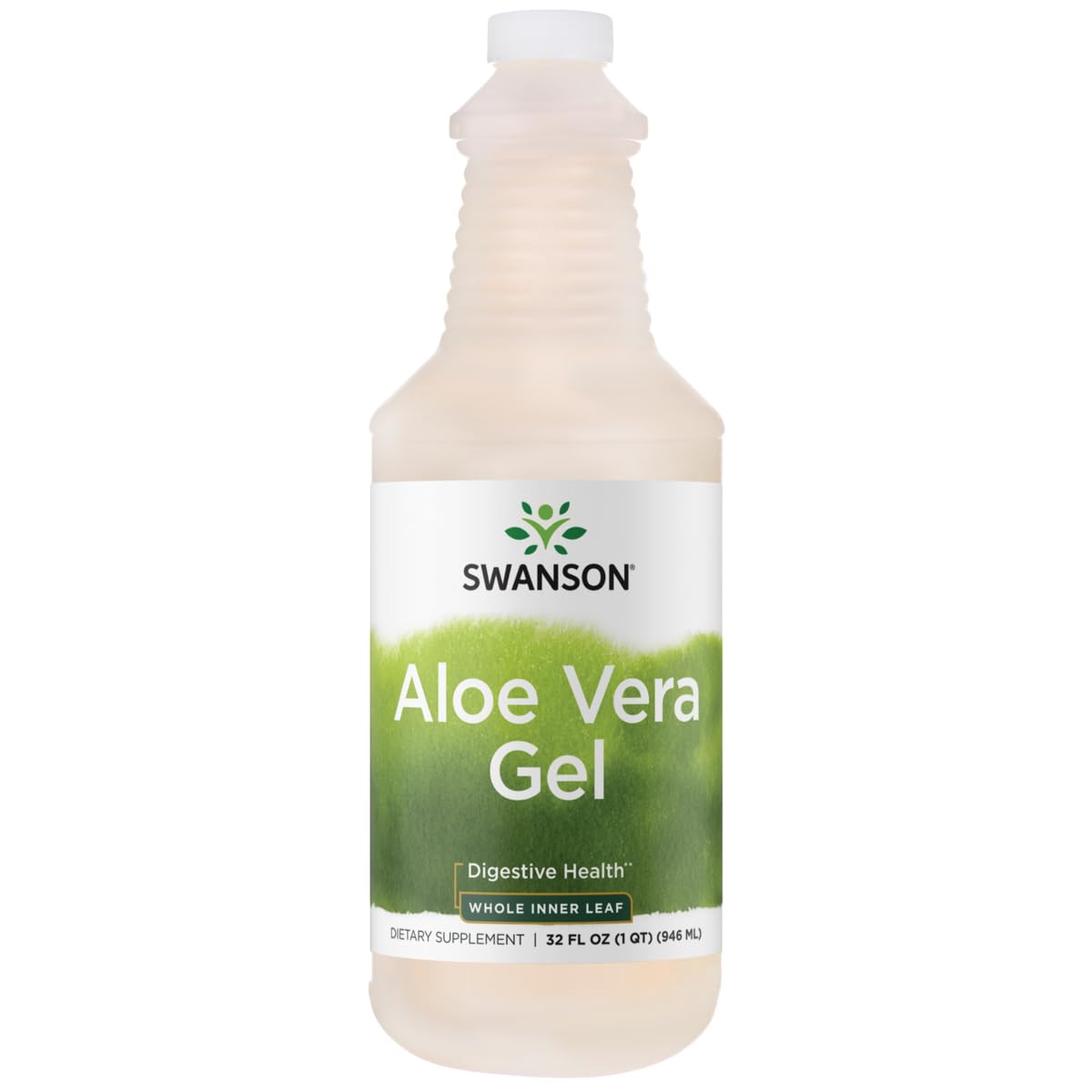 Swanson Premium Aloe Vera Gel 32oz bottle for daily wellness support.