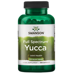 Swanson Premium Brand Full Spectrum Yucca 500 mg bottle for easy daily use and potential digestive support