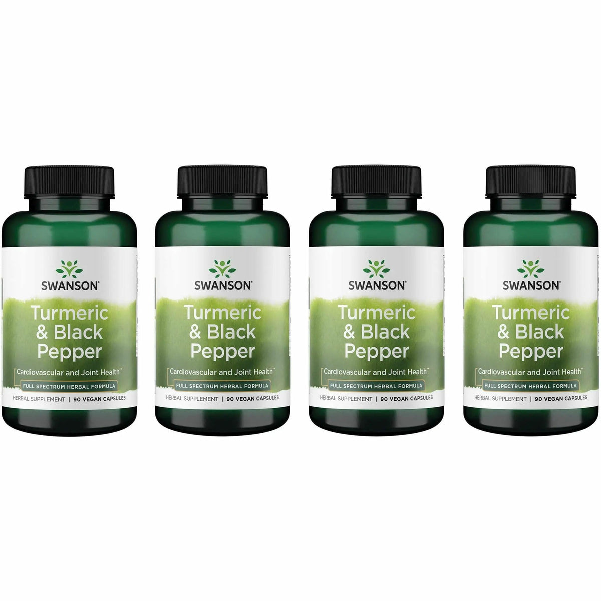 Swanson Premium Turmeric & Black Pepper bottle front, supports daily wellness.