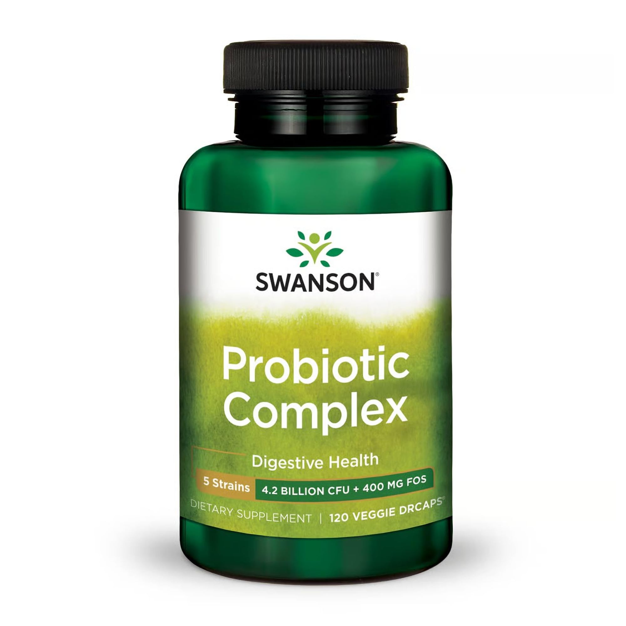 Swanson Probiotic Complex 42B CFU bottle supports daily digestive balance.