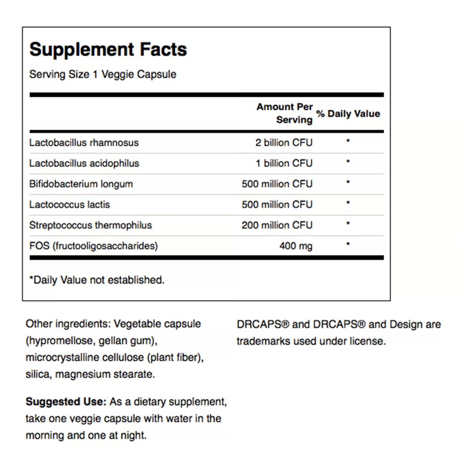 Swanson Probiotic Complex veggie DRcaps bottle ready for daily use.