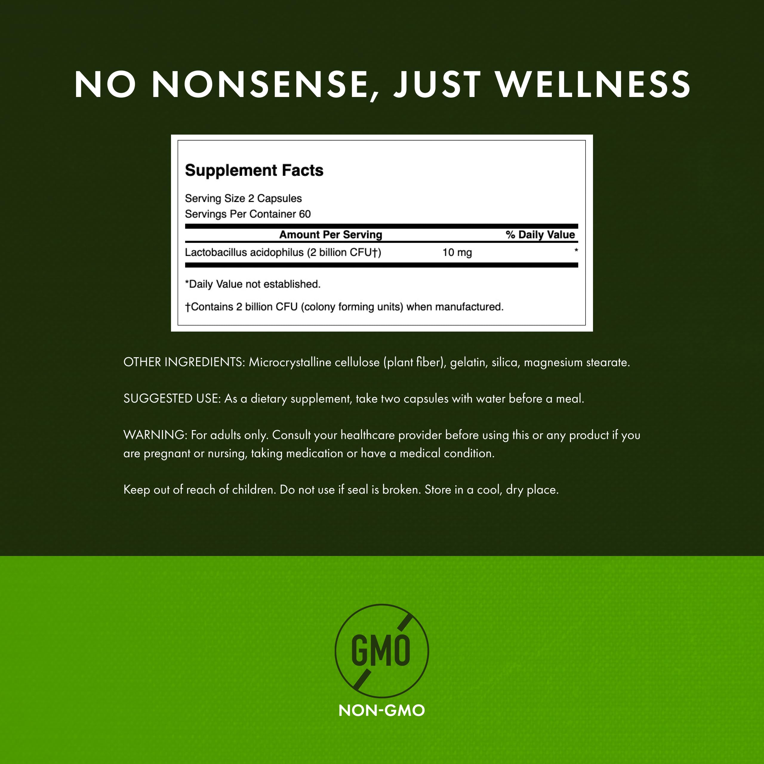 Swanson Probiotic two capsules daily usage concept for steady support.