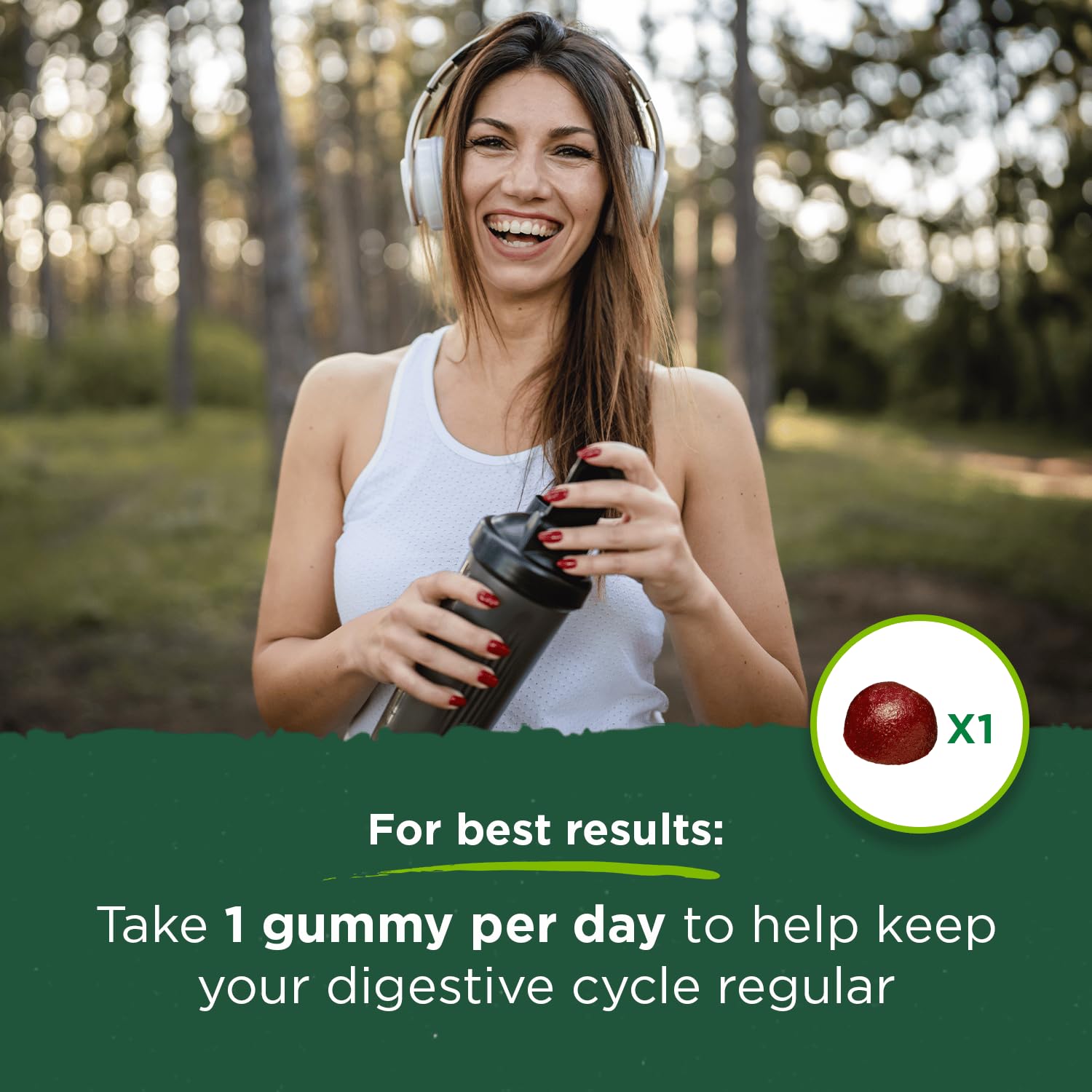 Swanson Blackberry flavored probiotic gummies provide daily gut support.