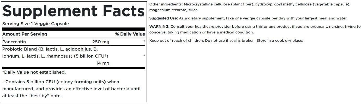 Swanson probiotic with digestive enzymes capsules being poured support daily digestion