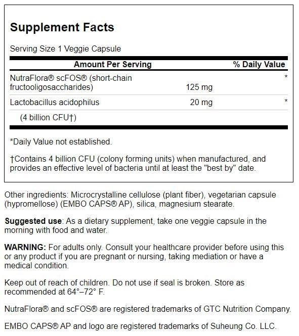 Swanson Prolacto Acidophilus capsules: convenient probiotic for digestive comfort