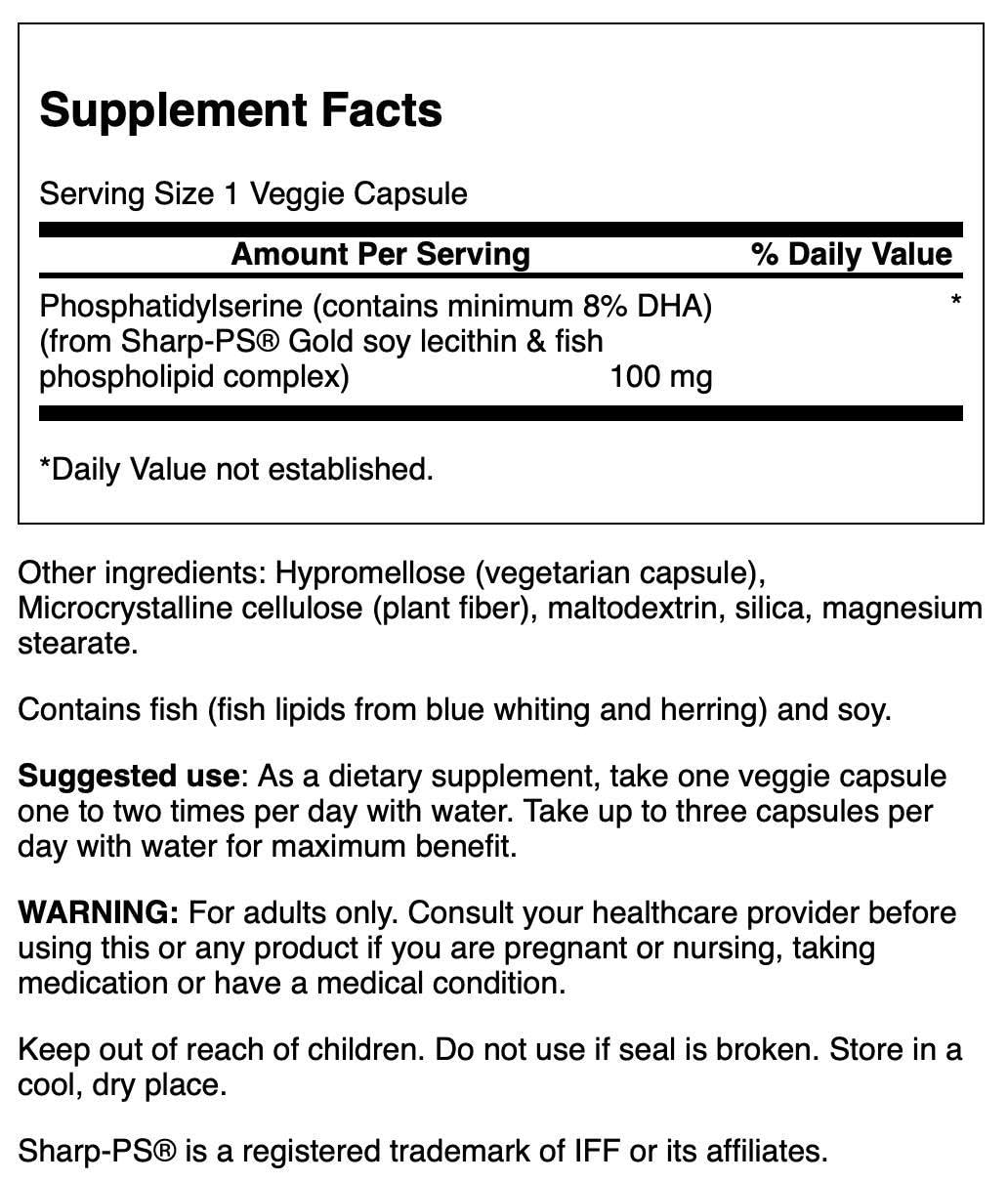 Swanson PS-DHA capsules closeup suitable for daily use and focus