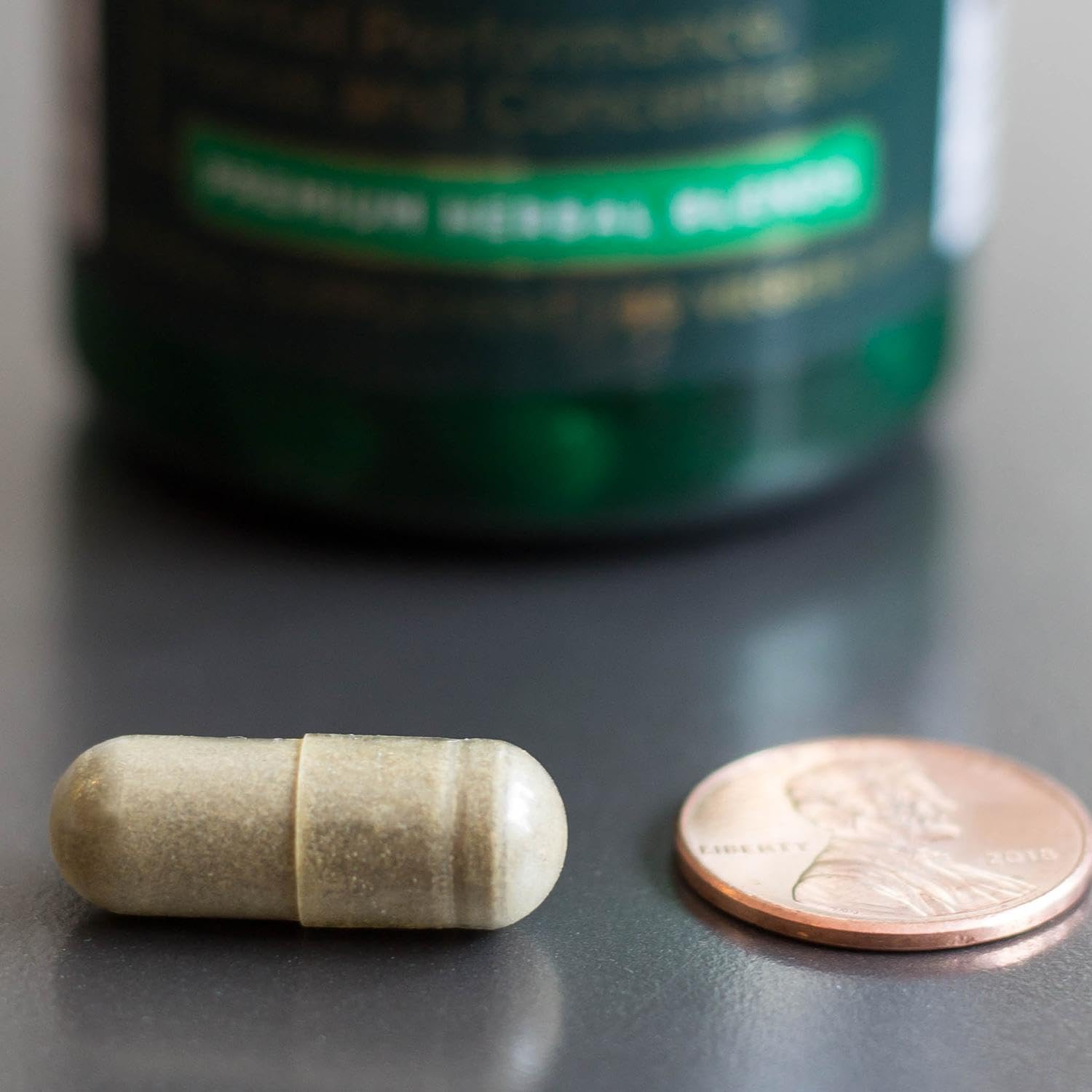 Close-up pour of Swanson Pure Brainpower capsules for easy daily dosing