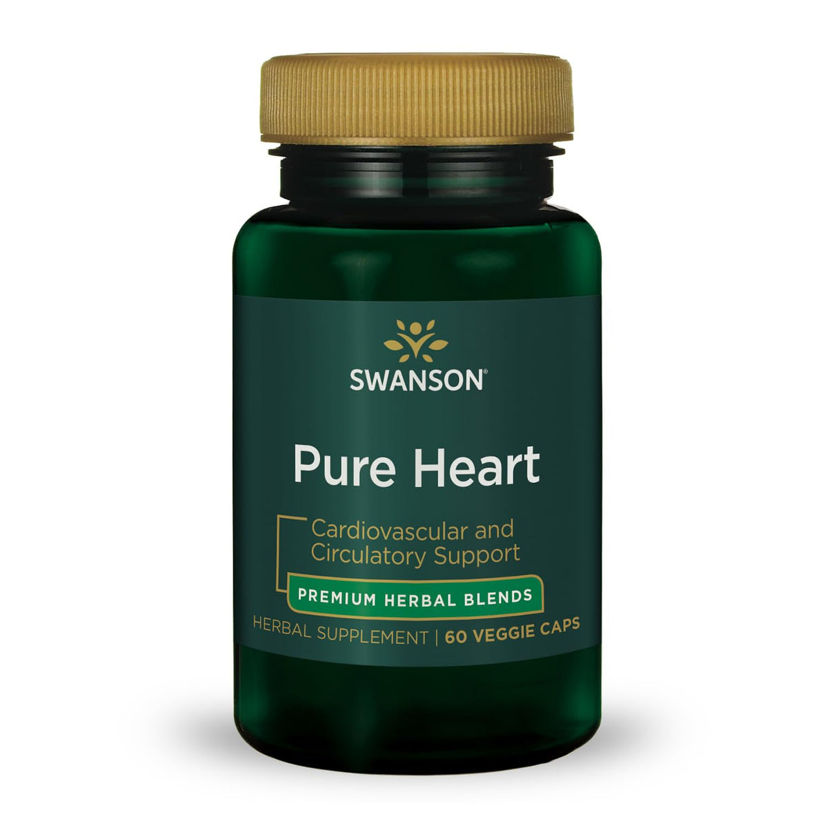Swanson Pure Heart bottle with label highlighting resveratrol antioxidant for wellness