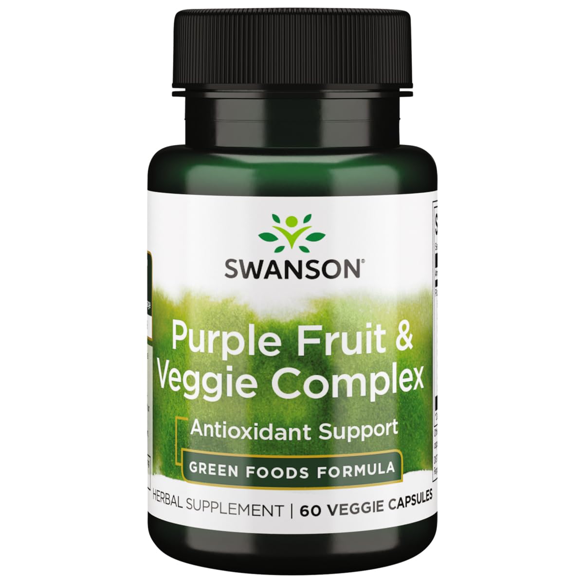 Swanson Purple Antioxidants bottle with pour shows convenient capsules for daily antioxidant support