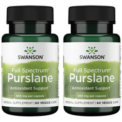 Swanson Purslane bottle front shows 400 mg capsules for easy daily use.