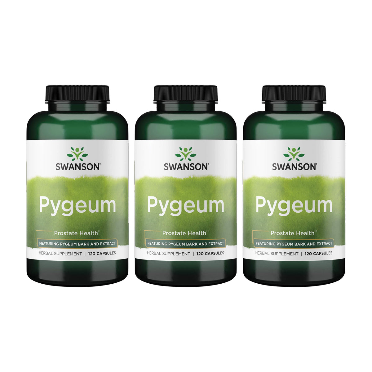 Swanson Pygeum bottle front — herbal support for urinary comfort.
