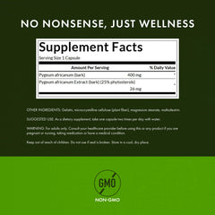 Swanson Pygeum capsules close-up emphasizing 400 mg per serving.