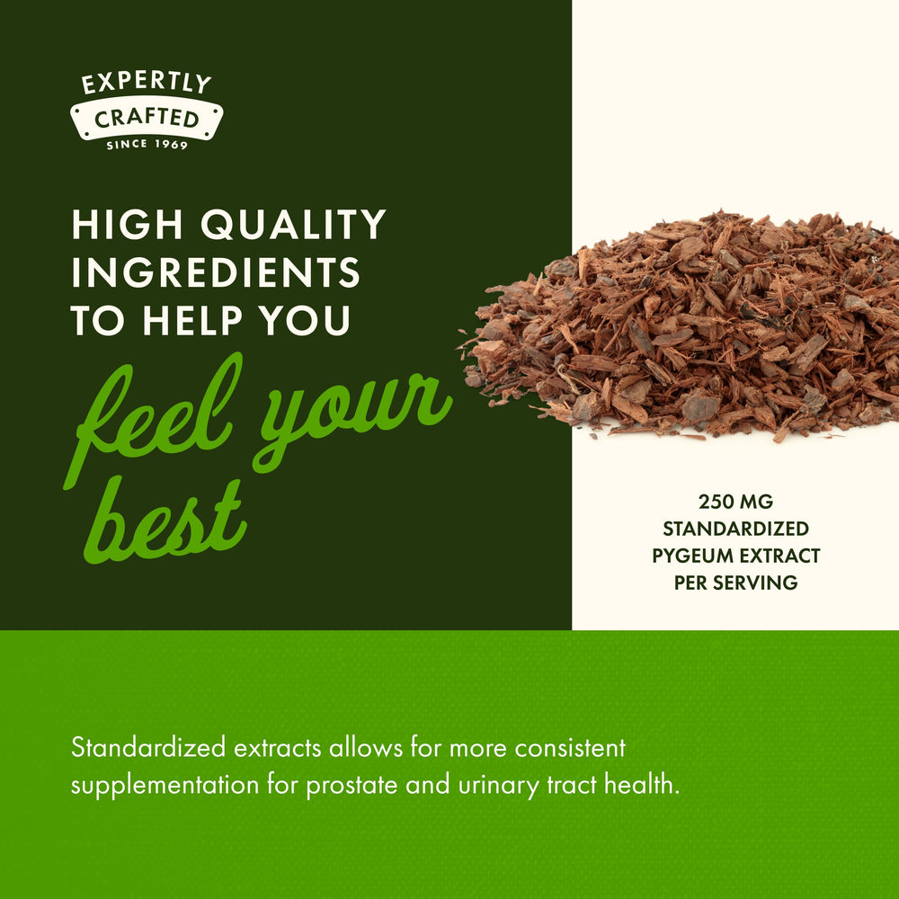 Swanson Pygeum pygeum bark ingredient closeup emphasizing natural herbal blend