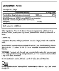 Swanson Q-Gel Mega 100 capsules close-up showing rapid absorption.