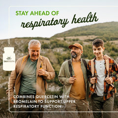 Swanson Quercetin & Bromelain capsules in hand for easy daily dosing
